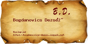 Bogdanovics Dezső névjegykártya